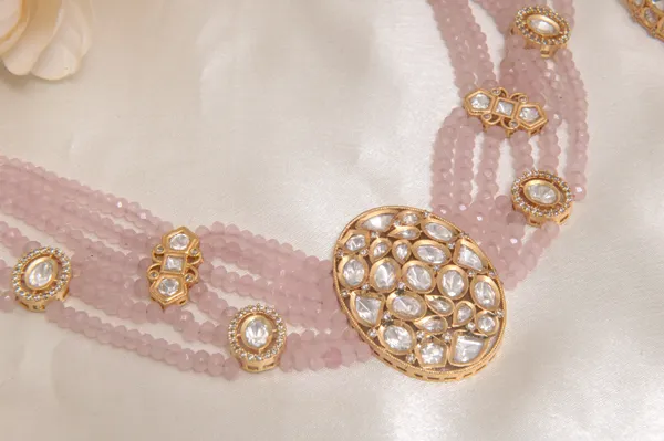 Pink_necklace_set_Brass__For_Women