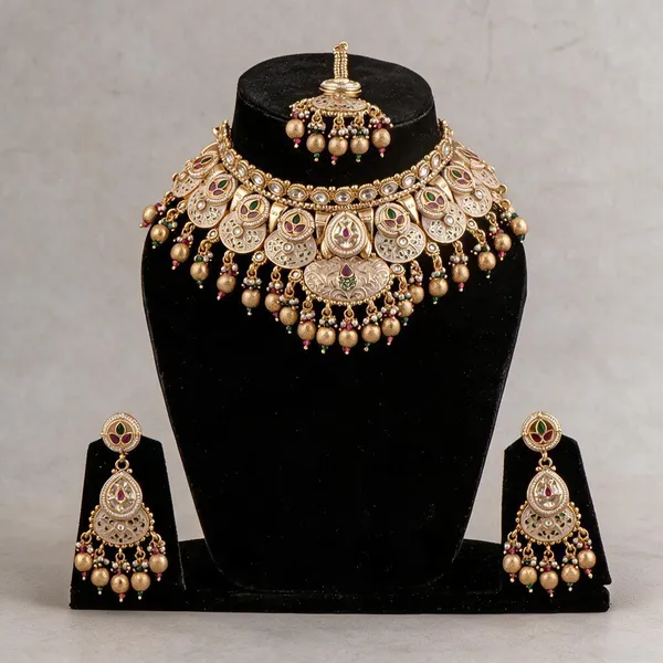 Gold_necklace_set_Brass__For_Women