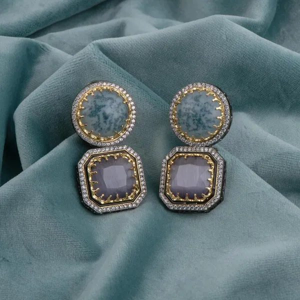 Grey_Earrings_Brass__For_Women