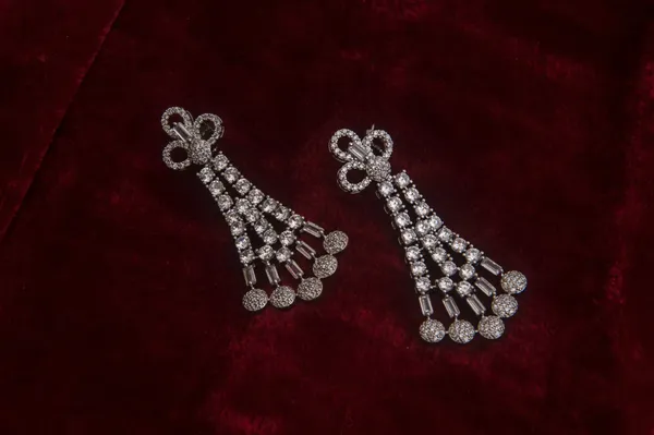 Silver_Necklace_And_Earrings_Set_Brass__For_Women