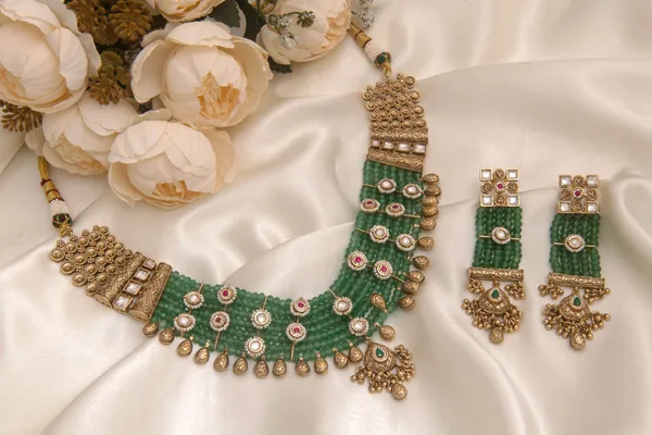 Green_necklace_set_Brass__For_Women
