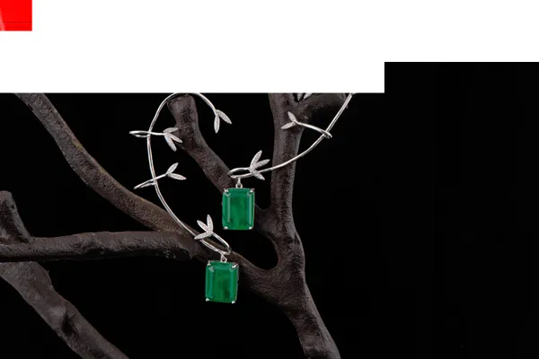 Green_Earrings_Brass__For_Women