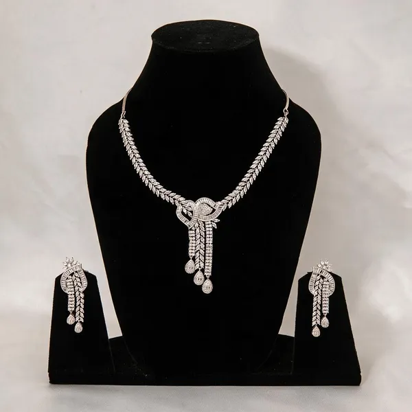 Silver_Necklace_Set_Brass__For_Women