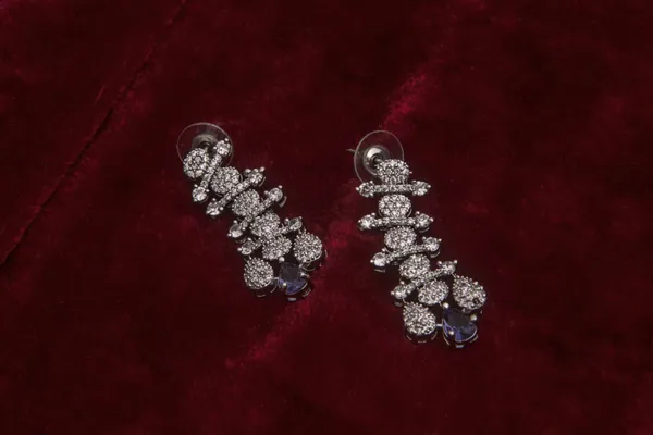 Silver_Necklace_And_Earrings_Set_Brass__For_Women