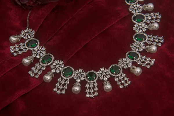 Silver_Necklace_Set_Brass__For_Women