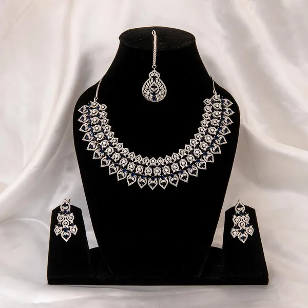 Silver_Necklace_Set_Brass__For_Women