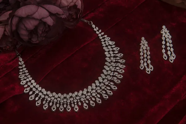 Silver_Necklace_Set_Brass__For_Women