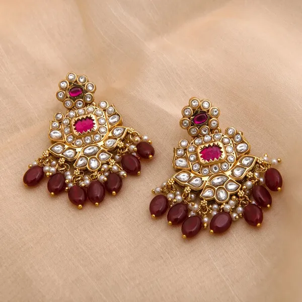 Maroon_necklace_set_Brass__For_Women