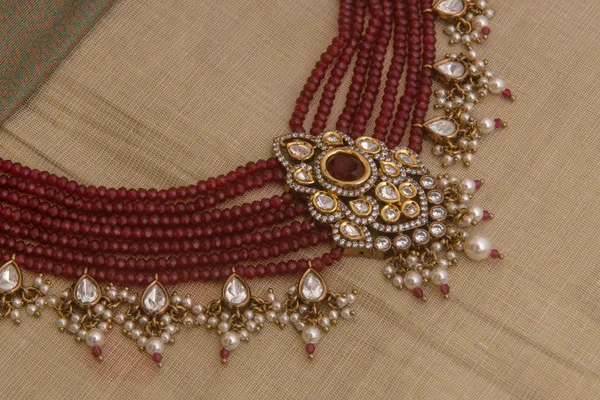 Maroon_Necklace_Set_Brass__For_Women