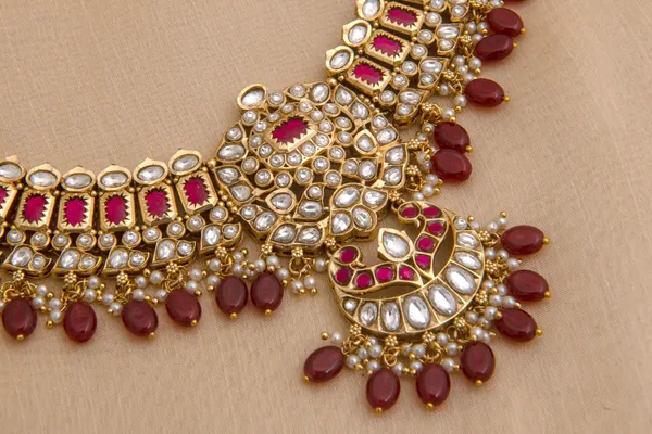 Maroon_necklace_set_Brass__For_Women