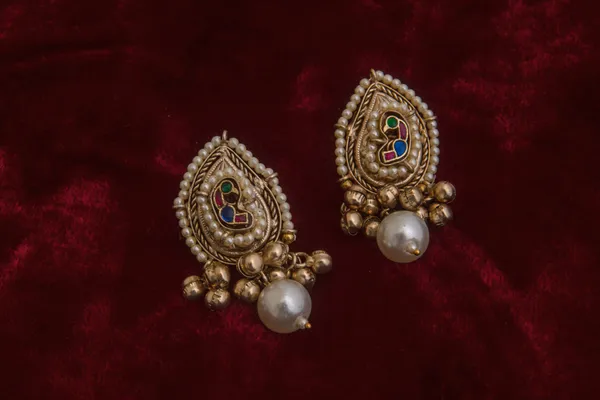 Gold_Necklace_And_Earrings_Set_Brass__For_Women