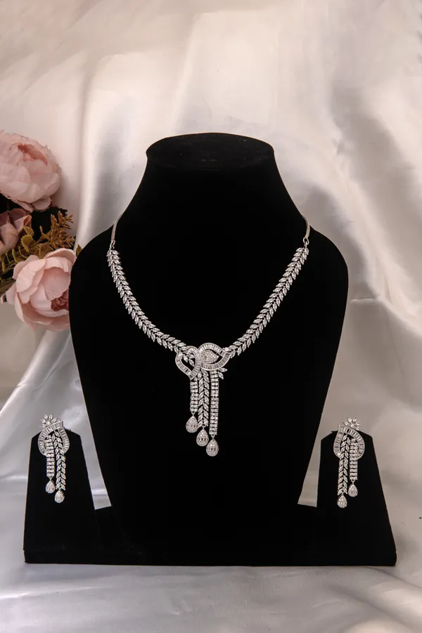 Silver_Necklace_Set_Brass__For_Women