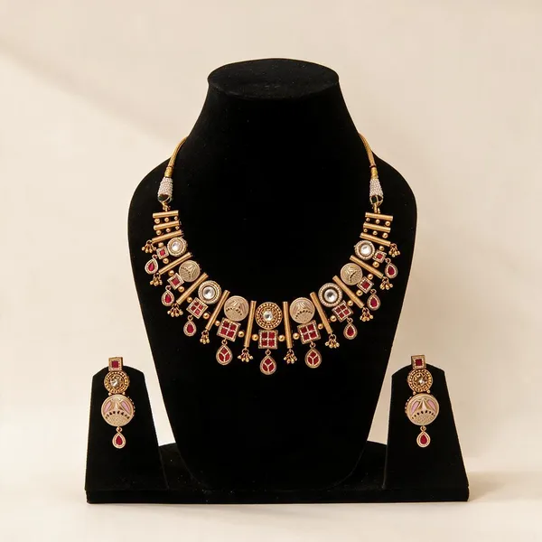 Gold_Necklace_Set_Brass__For_Women