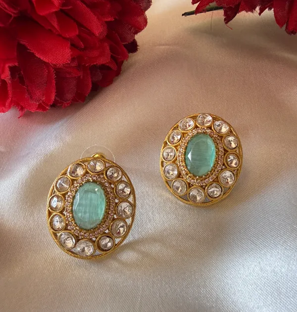 Gold_Necklace_And_Earrings_Set_Brass__For_Women