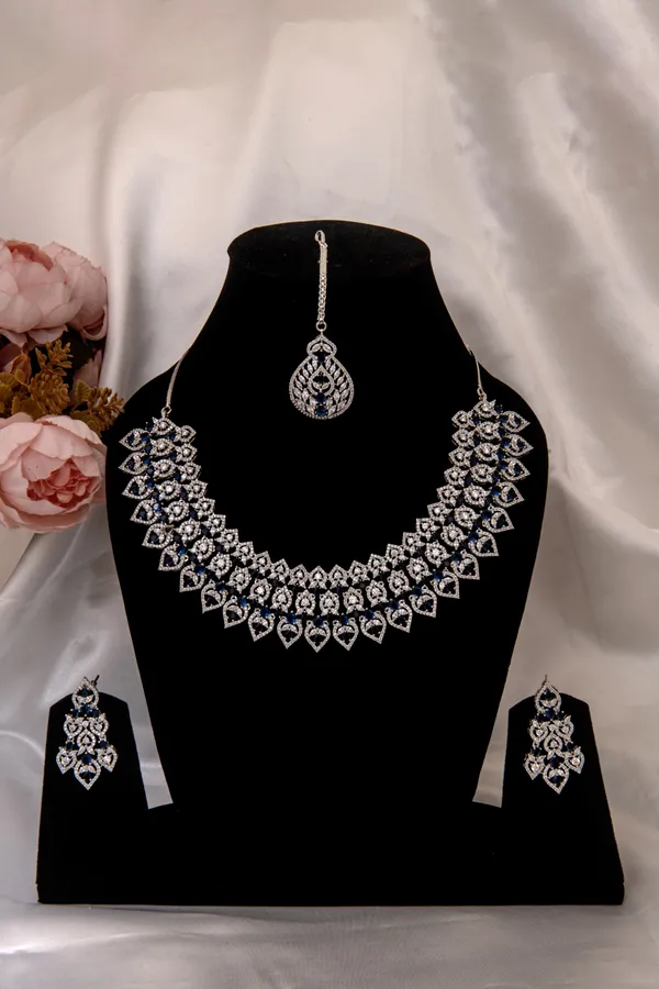 Silver_Necklace_Set_Brass__For_Women