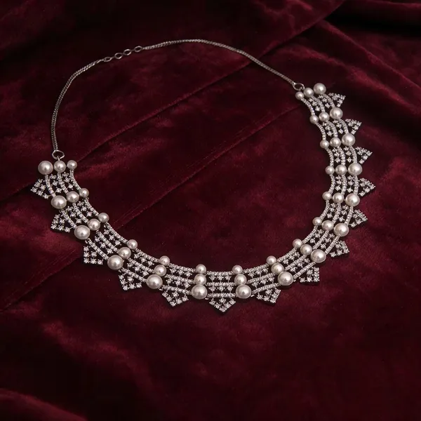 Silver_Necklace_Set_Brass__For_Women
