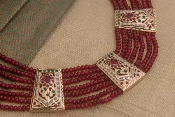 Maroon_Necklace_Set_Brass__For_Women