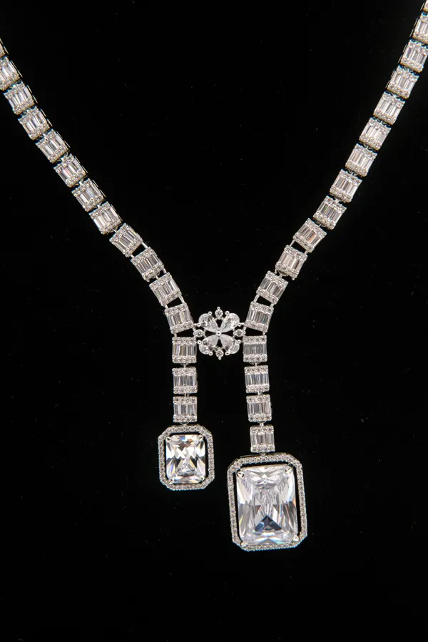 Silver_necklace_set_Brass__For_Women