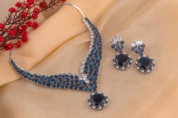 Silver_necklace_set_Brass__For_Women