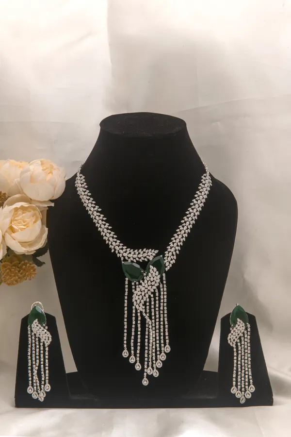 Green_necklace_set_Brass__For_Women