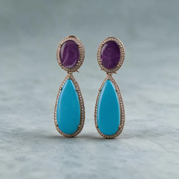 Purple_Earrings_Brass__For_Women