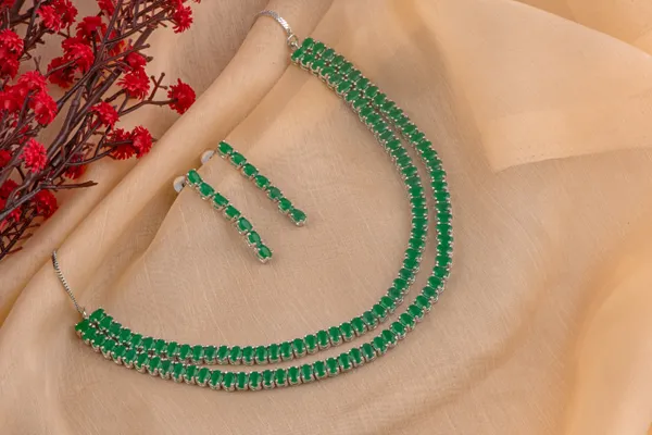 Green_necklace_set_Brass__For_Women