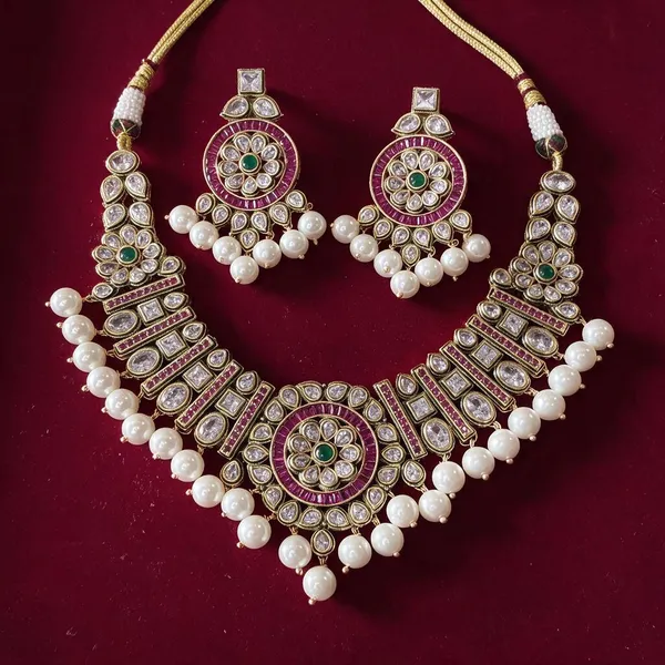 Gold_Necklace_Set_Brass__For_Women