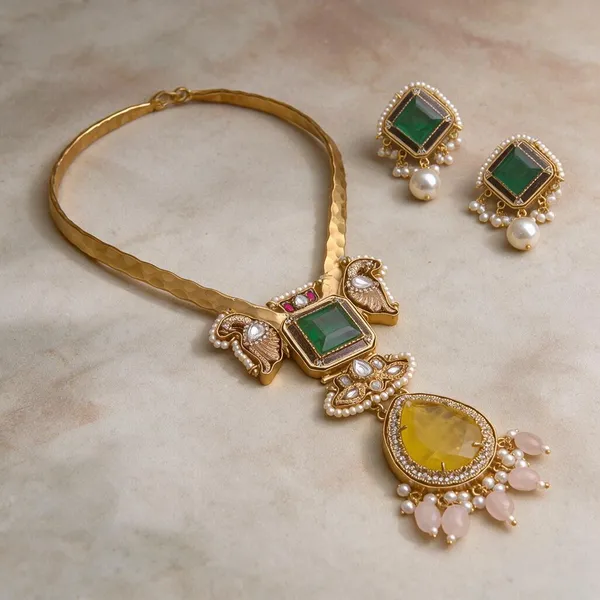 Gold_Necklace_Set_Brass__For_Women