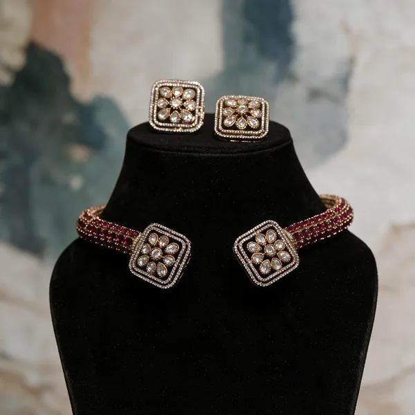 Maroon_necklace_set_Brass__For_Women