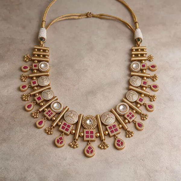 Gold_Necklace_Set_Brass__For_Women