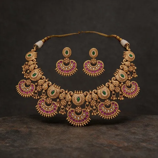 Gold_Necklace_Set_Brass__For_Women