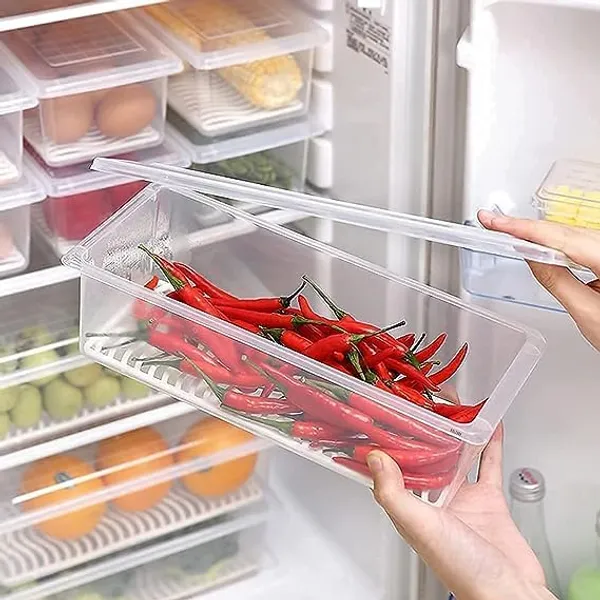 Refrigerator_Storage_Container_With_Drain_Plate