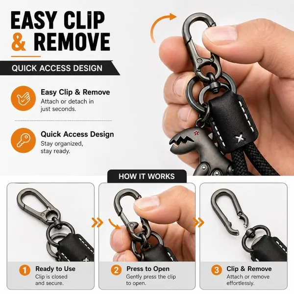 Dinosaur_Leather_Keychain_With_Metal_Clip