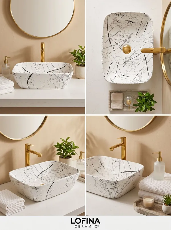 White_And_Black_Glossy_Rectangle_Table_Top_Ceramic_Wash_Basin