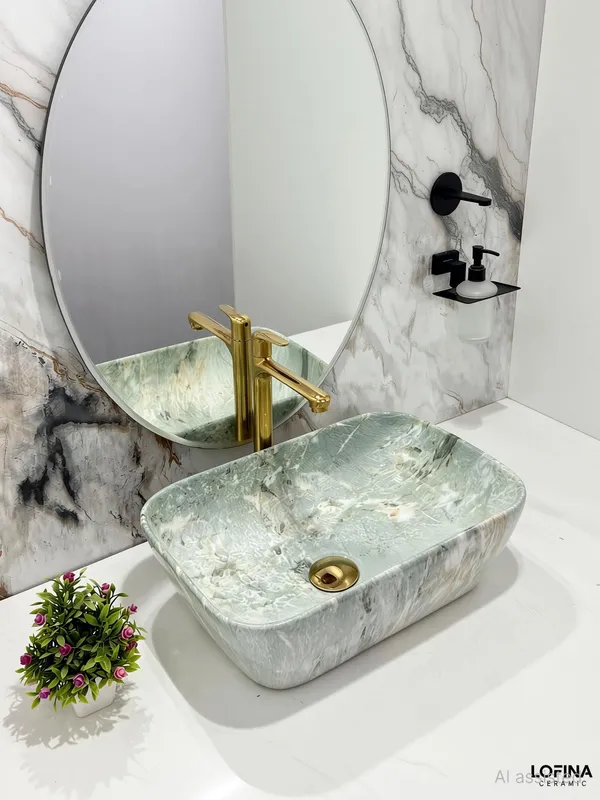 Mottled_Green_Glossy_Rectangle_Table_Top_Ceramic_Wash_Basin