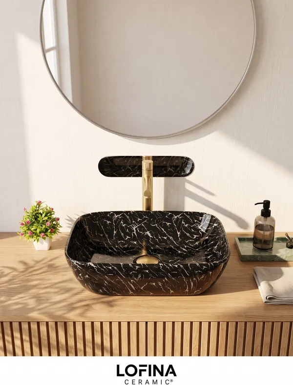 White_And_Black_Glossy_Rectangle_Table_Top_Ceramic_Wash_Basin