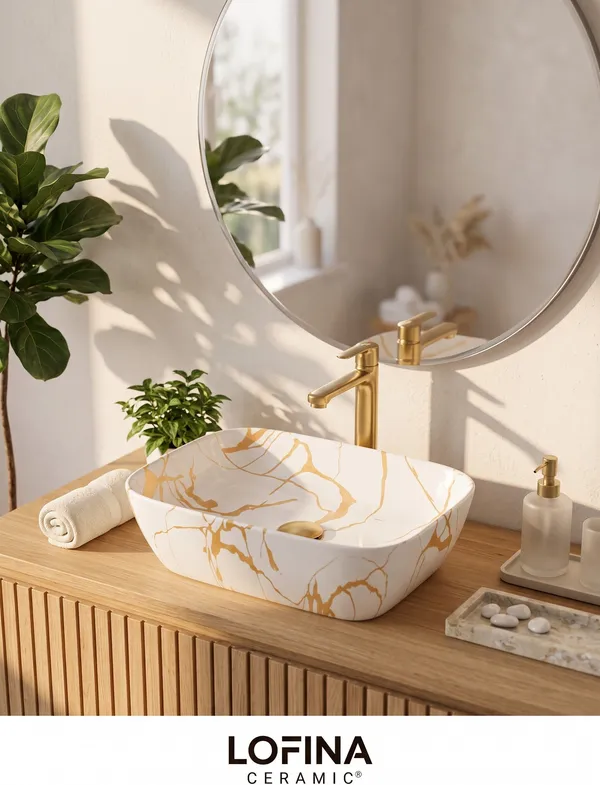 White_And_Gold_Glossy_Rectangle_Table_Top_Ceramic_Wash_Basin