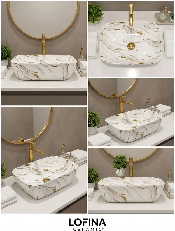 White_And_Brown_Glossy_Rectangle_Table_Top_Ceramic_Wash_Basin