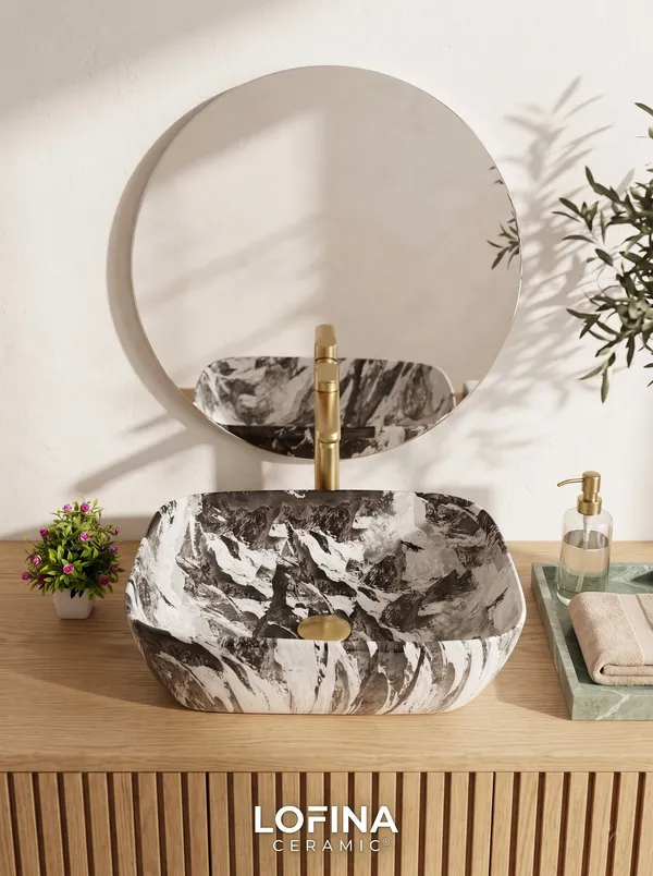 White_And_Black_Glossy_Rectangle_Table_Top_Ceramic_Wash_Basin