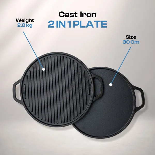 KOLBERRY_Cast_Iron_2-in-1_Reversible_Grill_&_Flat_Tawa_30_cm