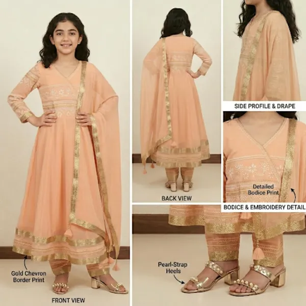 Peach_Printed_Kids_Georgette_Ethnic_Set_Lightweight_Festive_Traditional_Wear