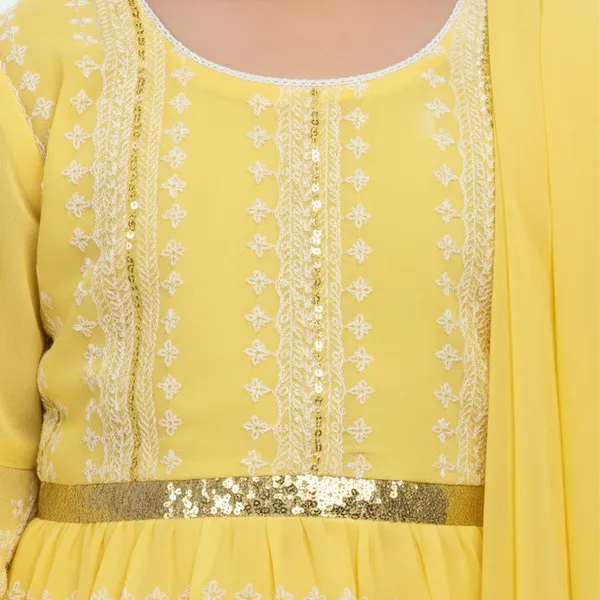 Yellow_Printed_Kids_Georgette_Ethnic_Set_Lightweight_Festive_Traditional_Wear