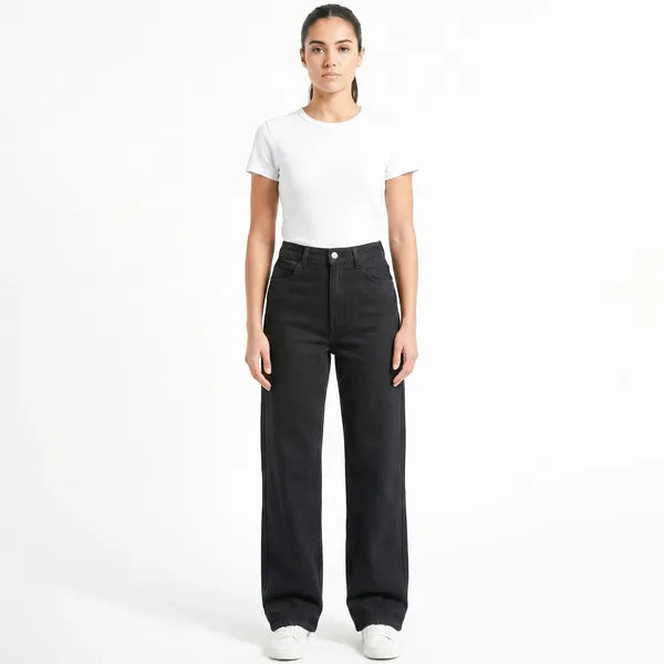 Women's_Black_High_Rise_Straight_Fit_Denim_Jeans_Classic_Everyday_Fashion