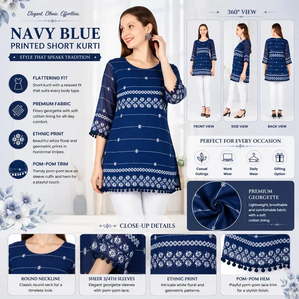 Blue_Georgette_Short_Kurti_For_Women