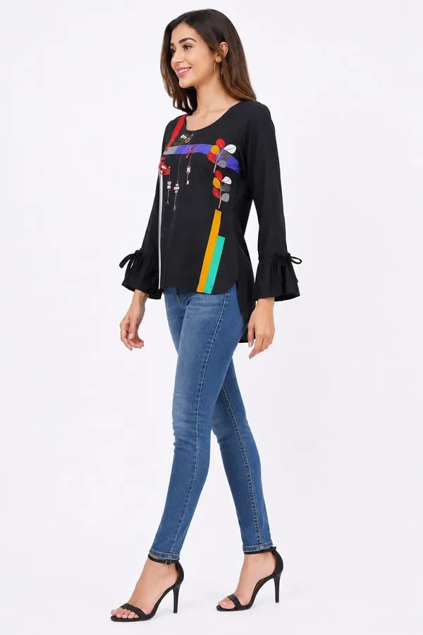 Black_Rayon_Comfort_Fit_Tunic_Top_For_Women