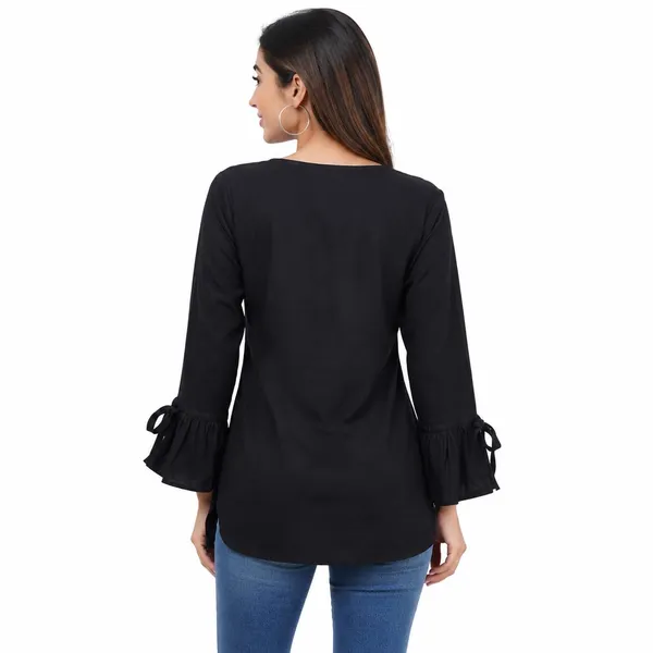 Black_Rayon_Comfort_Fit_Tunic_Top_For_Women