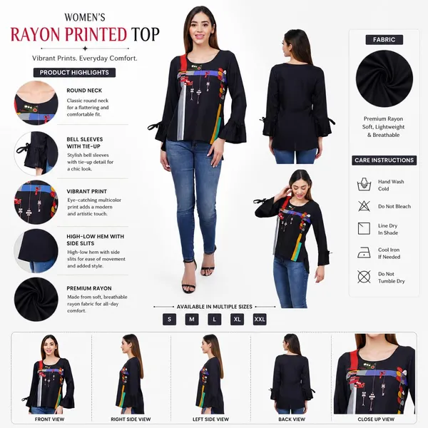 Black_Rayon_Comfort_Fit_Tunic_Top_For_Women