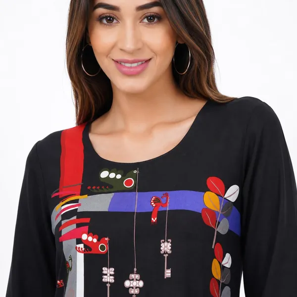 Black_Rayon_Comfort_Fit_Tunic_Top_For_Women