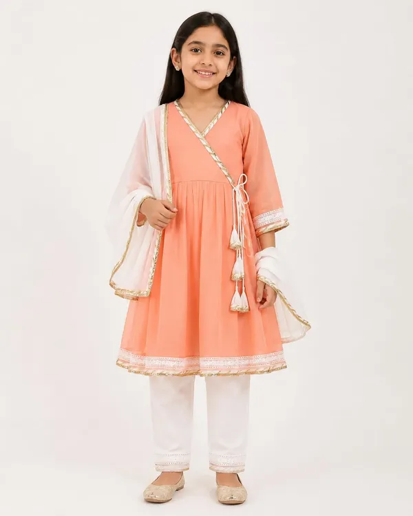 Girls_Light_Peach_Georgette_Ethnic_Set_With_Cotton_Lining_Festive_Traditional_Wear