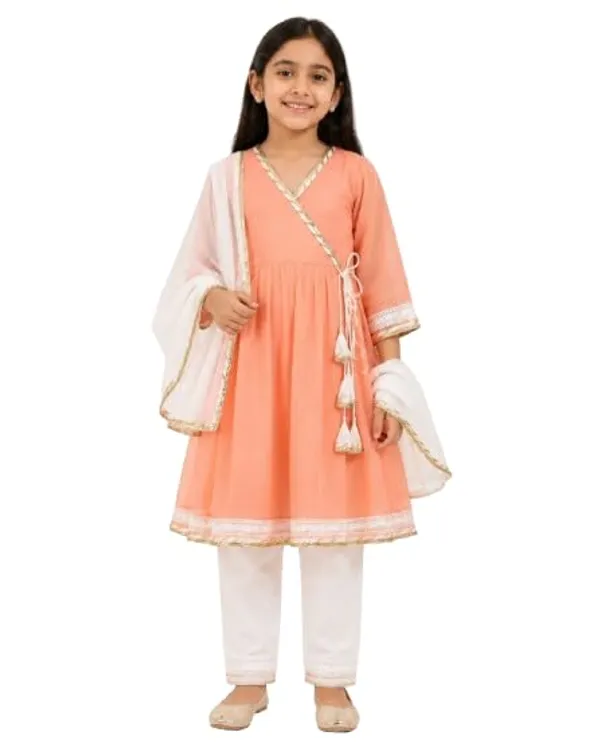 Girls_Light_Peach_Georgette_Ethnic_Set_With_Cotton_Lining_Festive_Traditional_Wear